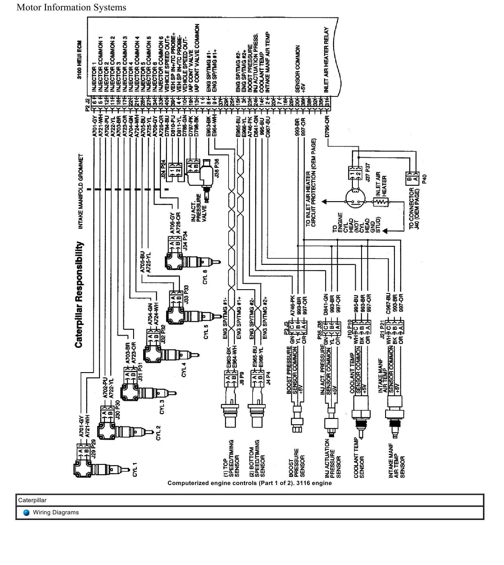 Caterpillar Truck 3116 Engine Wiring Diagrams