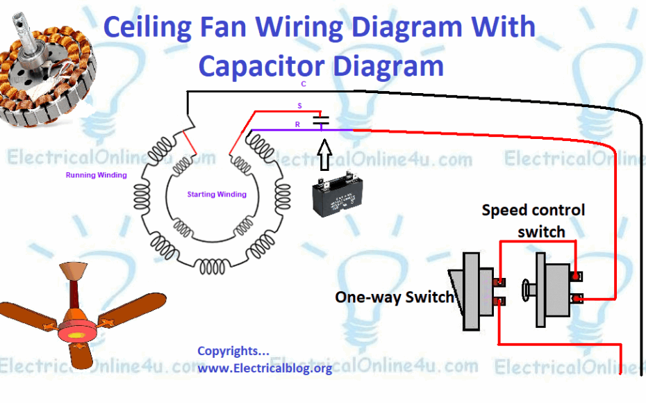 Ceiling Fan Wiring Diagram With Capacitor