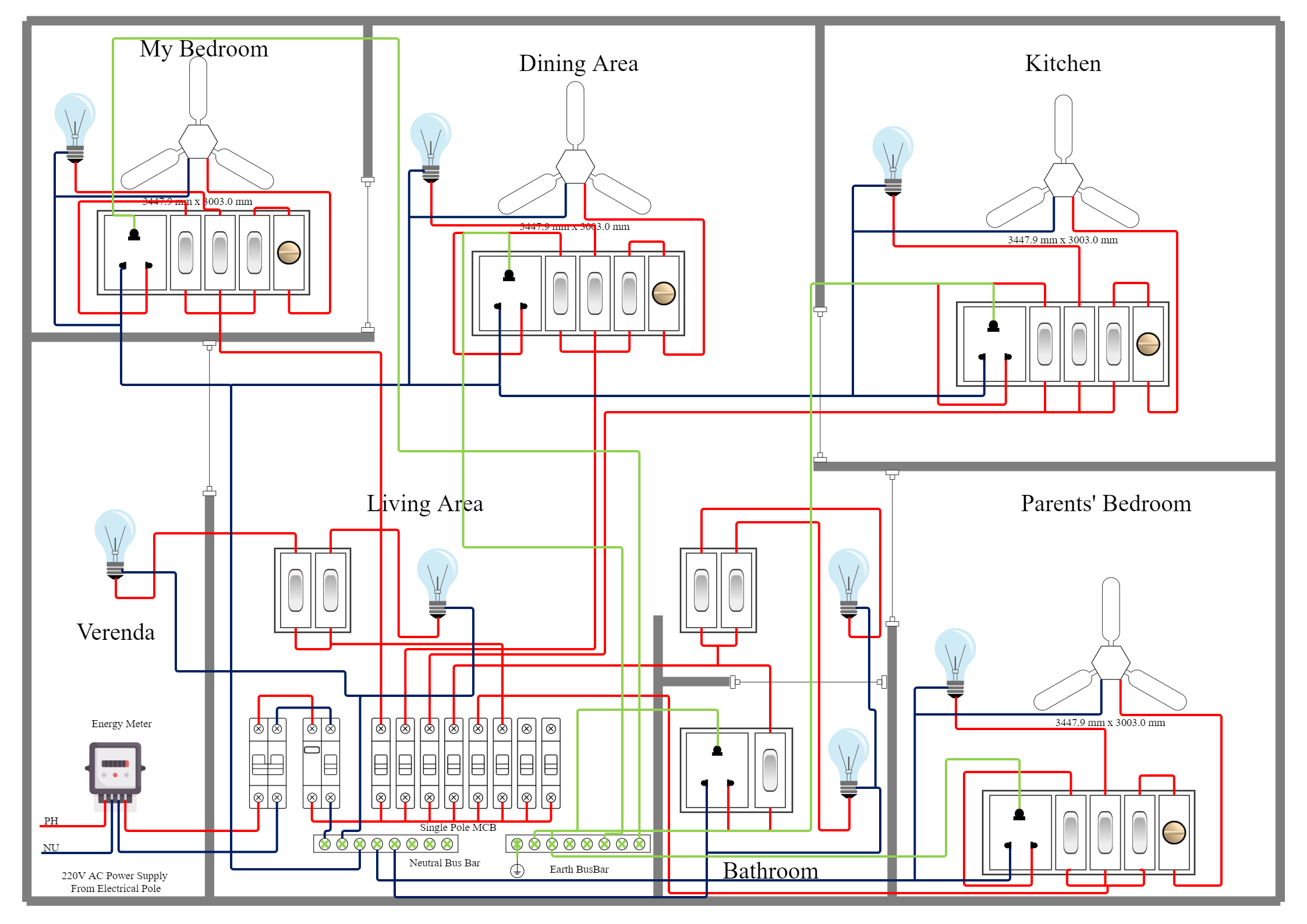 Circuit Diagram House Wiring 110 Simple House Wiring