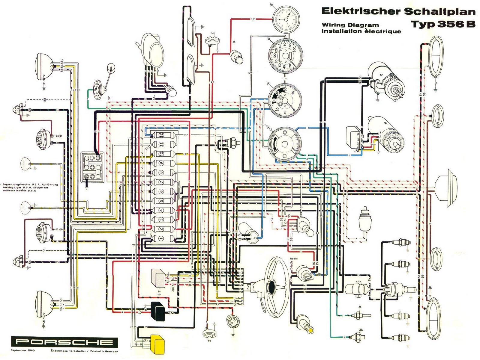 Free Auto Wiring Diagram Porsche 356B Wiring Diagram