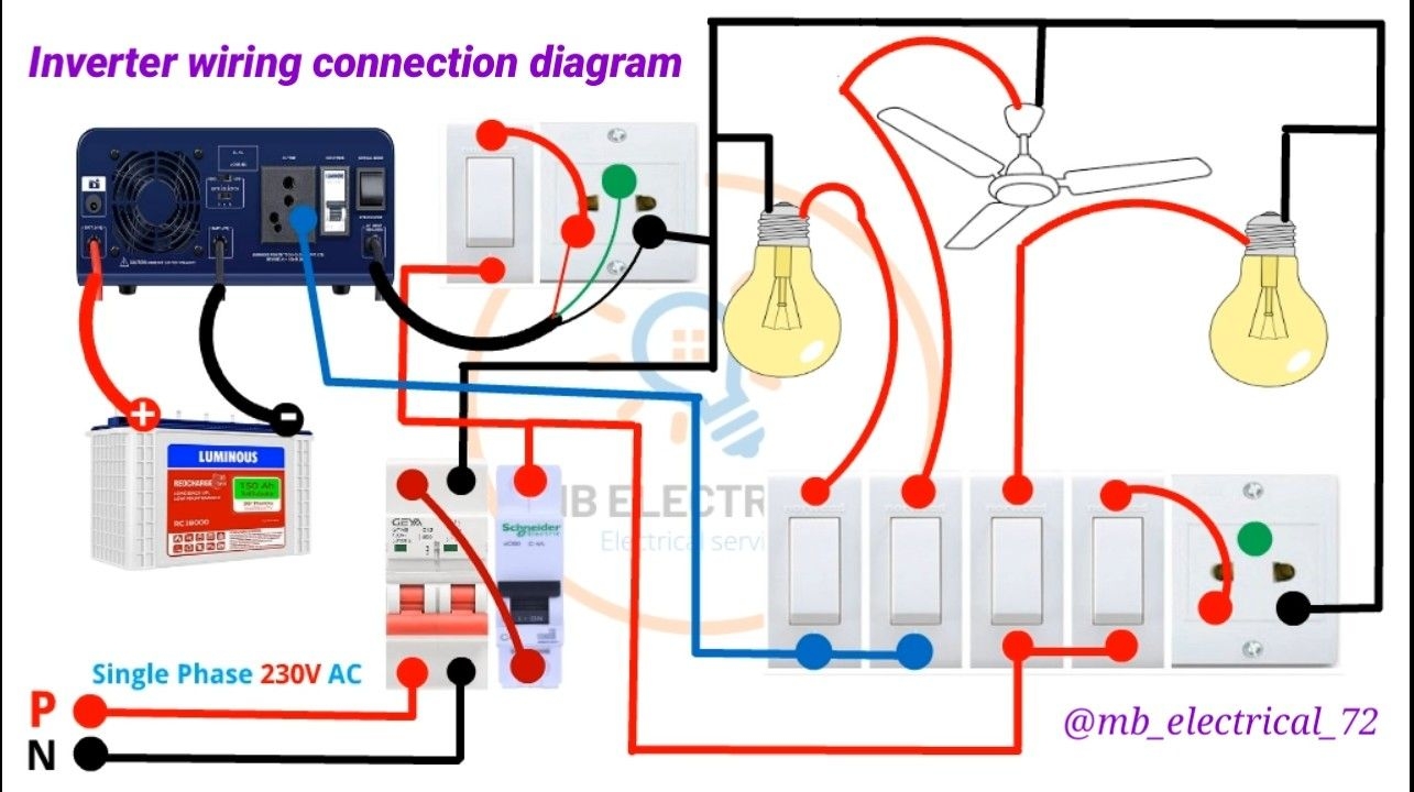 House Wiring Inverter Connection Diagram Board Inverter Connection 