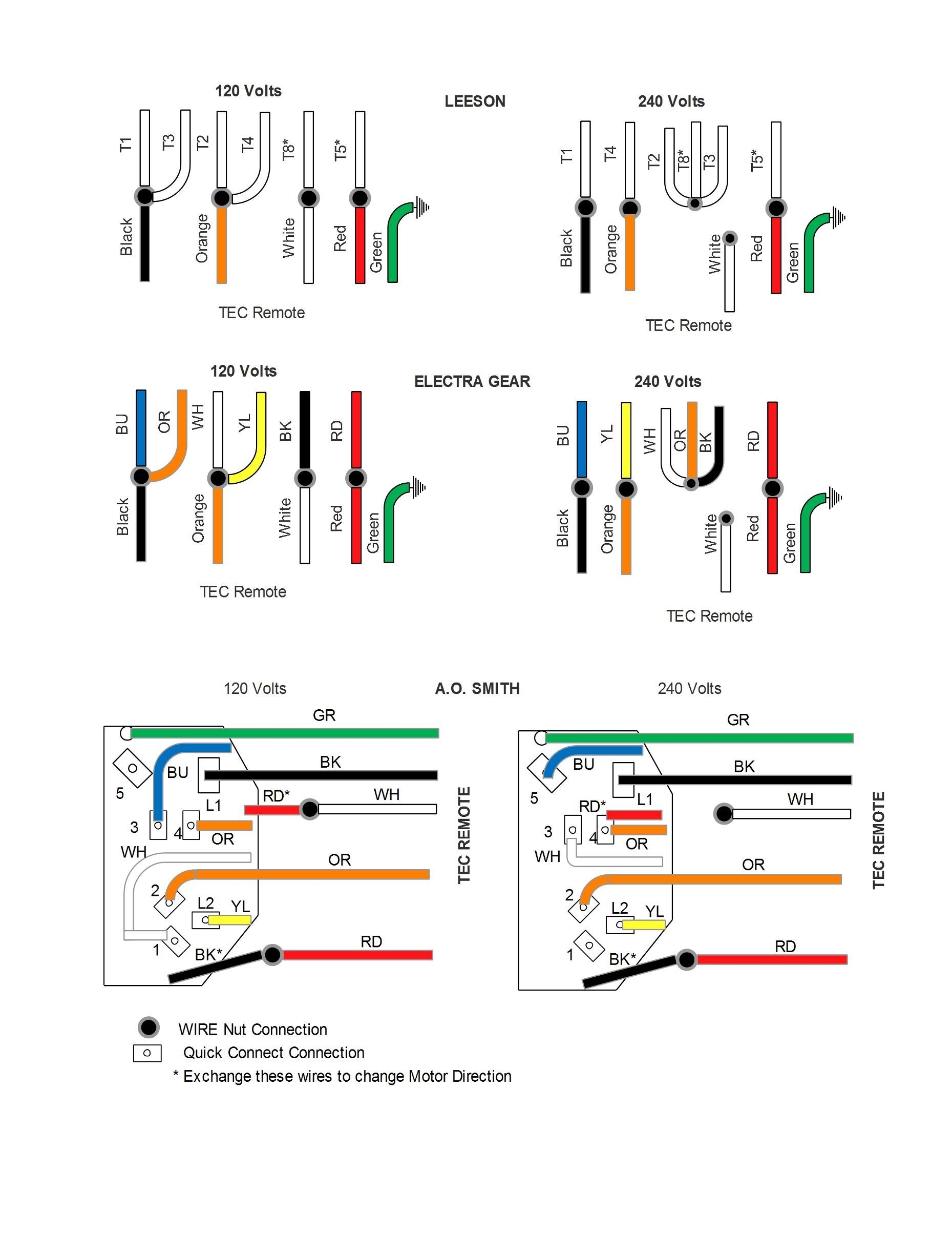 Single Phase Motor Wiring Diagrams 120 Volt