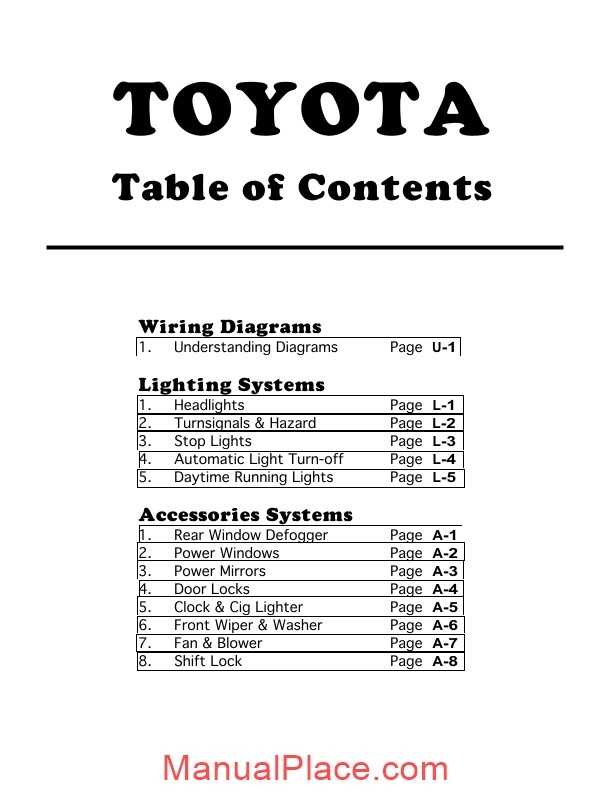 Toyota Understand Wiring Diagrams Service Manual Download Marketplace