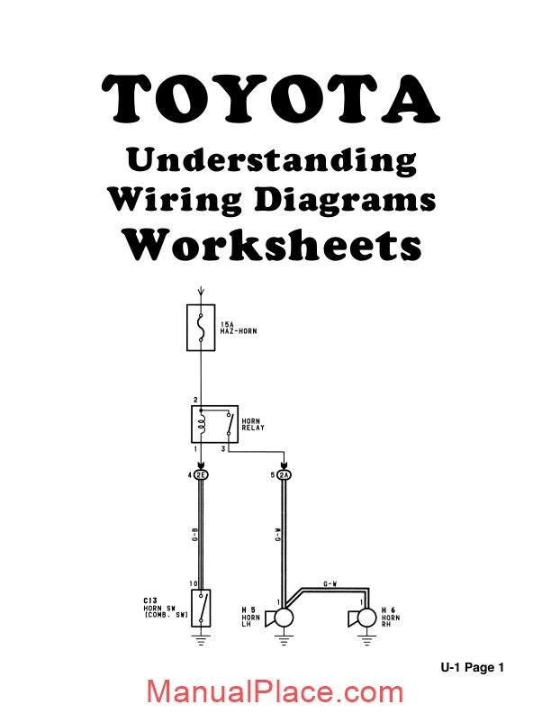 Toyota Understand Wiring Diagrams Service Manual Download Marketplace