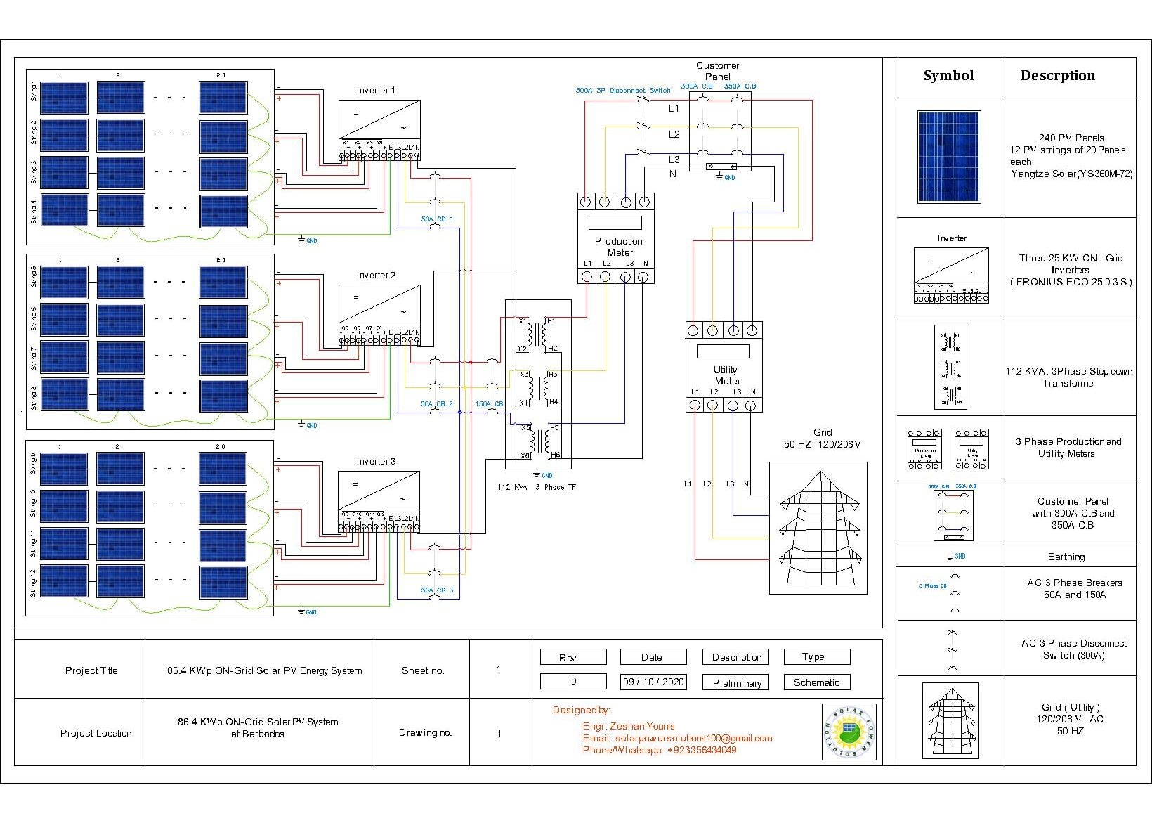 Zeshanyounis23 I Will Draw Schematic And Single Line Diagram Of Solar 